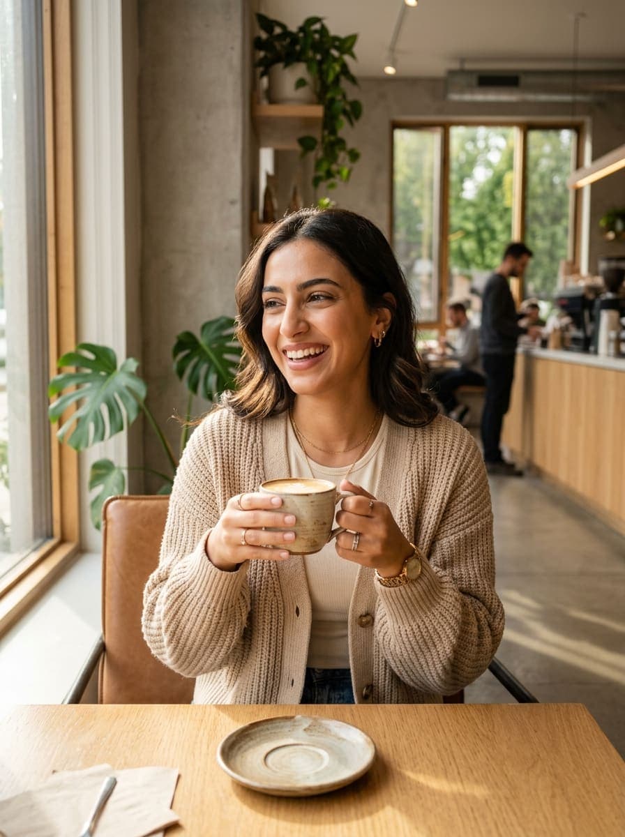 مؤثرة افتراضية AI - نمط اليوميات بتعابير وجه عفوية واقعية بتقنية Google Flow