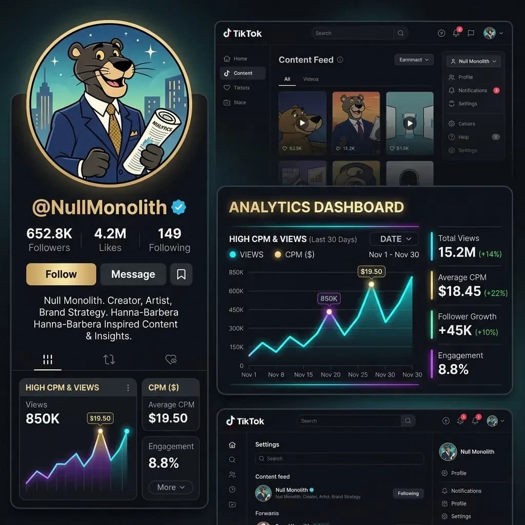 قناة Null Monolith بأسلوب الرسوم الكلاسيكية على تيك توك