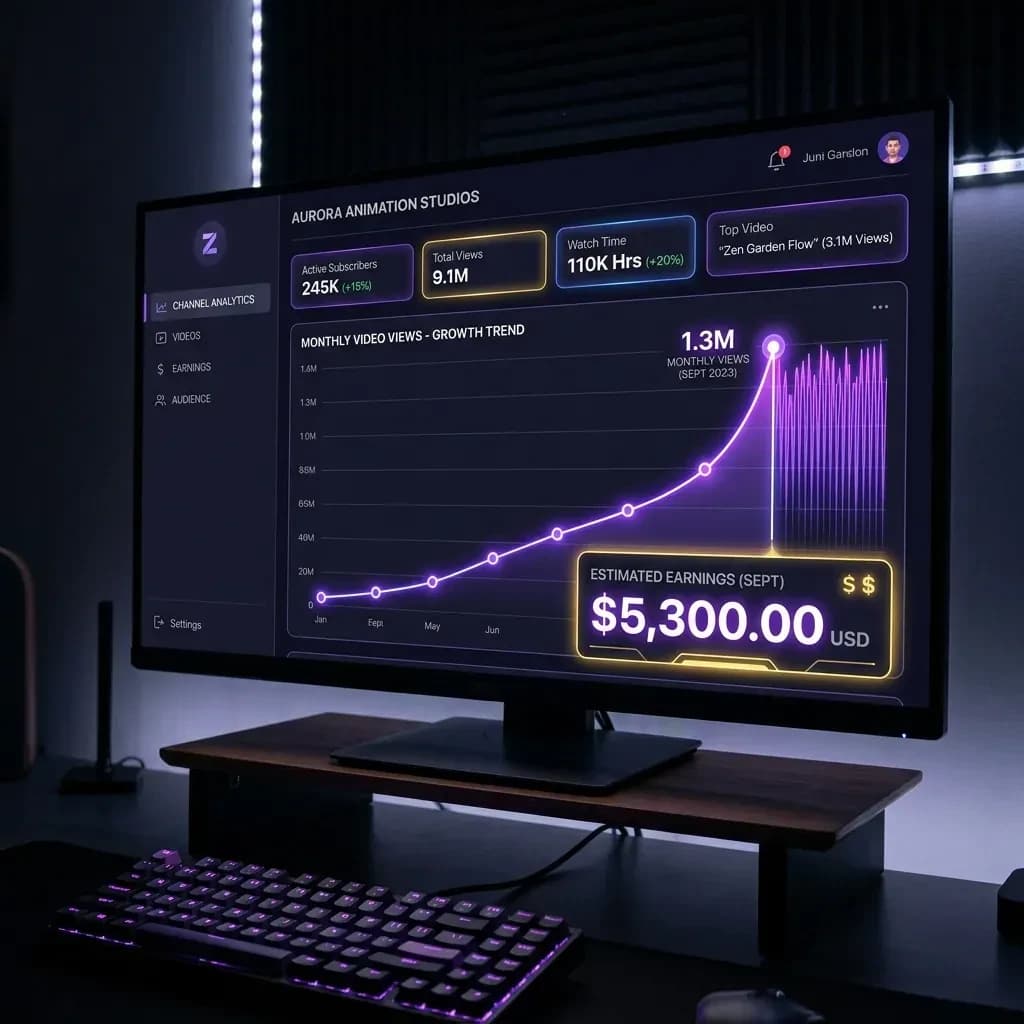 قناة Zenn تحقق 1.3 مليون مشاهدة شهرياً وأرباح تصل 5300 دولار