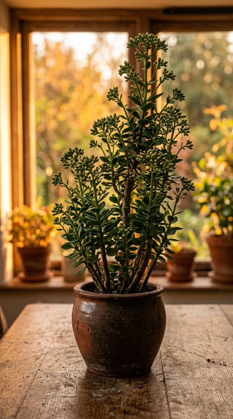 Fully grown plant with thick stems and buds